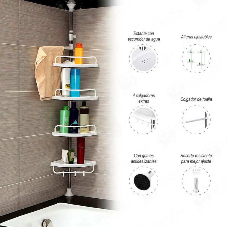 Combo Organizador de Baño 3 Niveles + Esquinero
