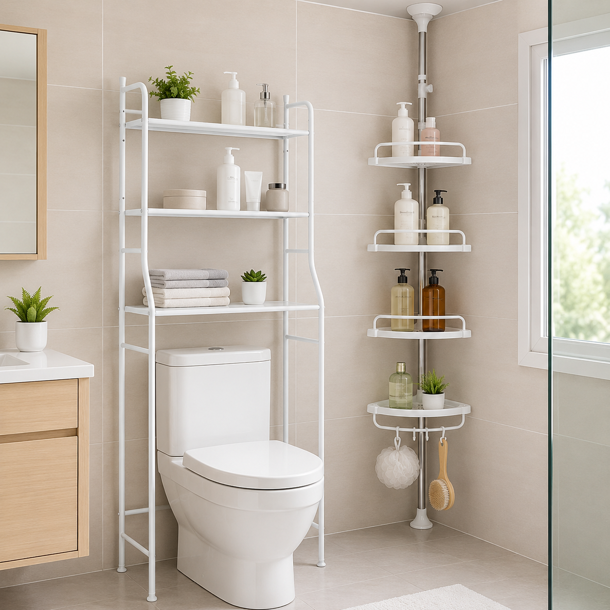 Combo Organizador de Baño 3 Niveles + Esquinero